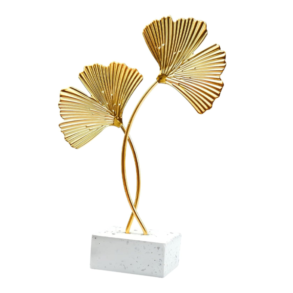 Metal Ginkgo Leaf Ornament, Modern Creative Home Decor Ornament, suitable for office and bedroom