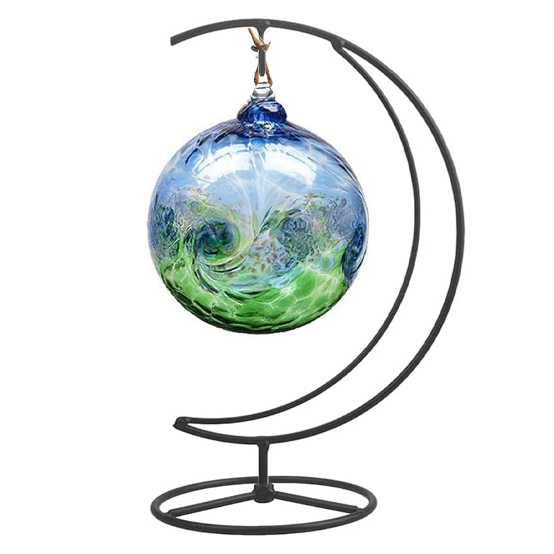 Glass Ball Ornament, Ornament Stand for Hanging Plants, Home and Office Decoration