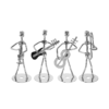 4-Piece Metal Musician Statues, Home and Office Decoration