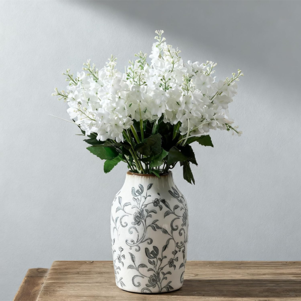 Ceramic Vintage Vase, 7-inch Vintage Ice Crack Pattern Chinese Floral Vase, Suitable for Home Decor